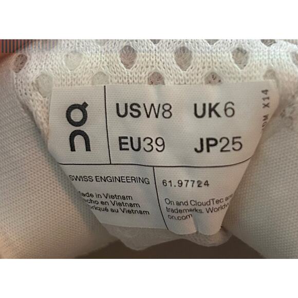 ON CLOUDMONSTER Women's White Flame Athletic Running Walking Sneaker Shoes - Picture 5 of 5